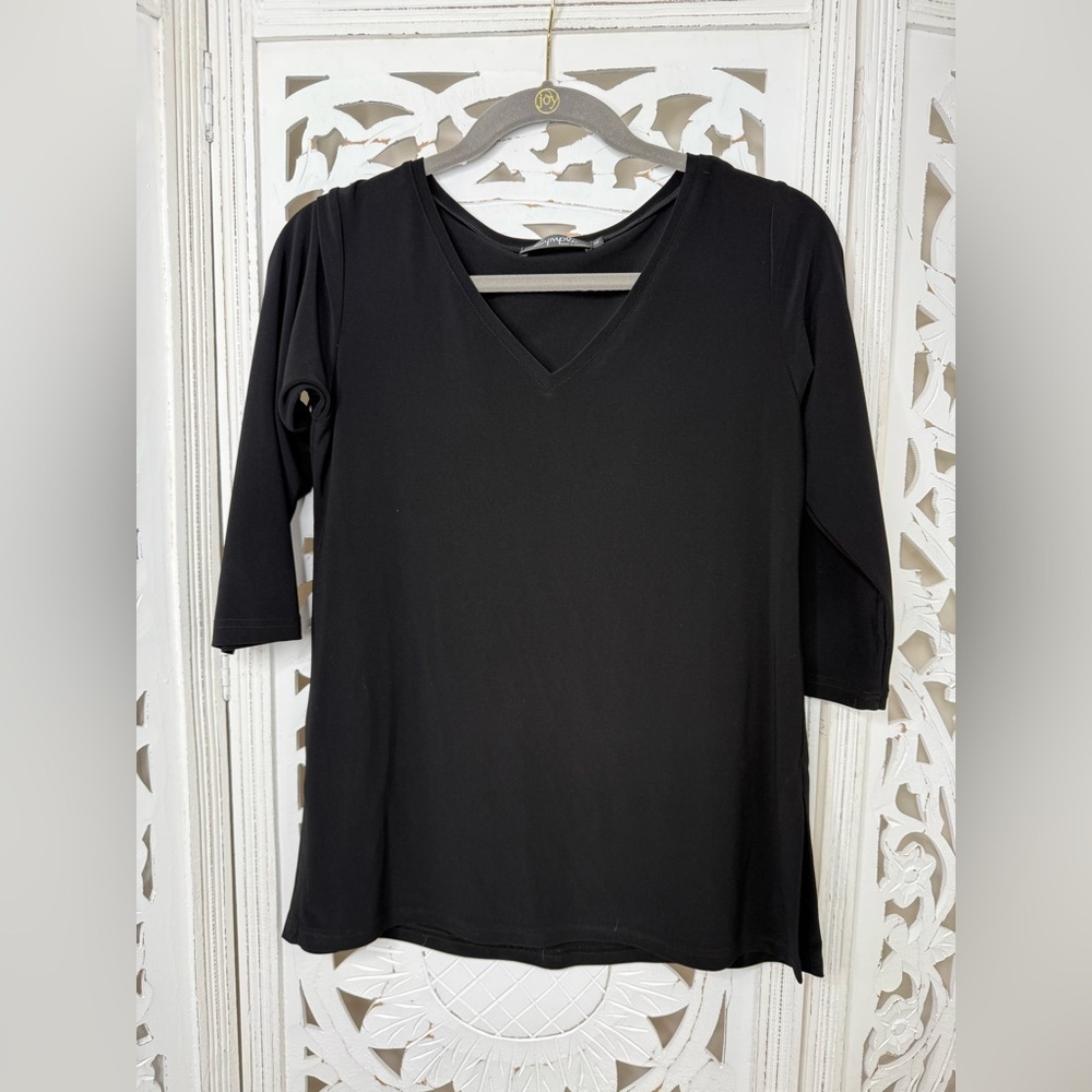 Sympli Black V-Neck Tunic Top